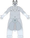  absurd_res anthro arctic_fox balls belly big_balls canid canine cledwyn_lloyd_(ticonderogatenfold) fox fur genitals hi_res huge_balls hyper hyper_balls hyper_genitalia male mammal moobs navel nipples nude overweight overweight_anthro overweight_male penis smile solo tail thick_thighs ticonderogatenfold 