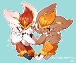  &lt;3 2023 ambiguous_gender anthro big_ears blue_background blue_body blue_fur blush brown_body brown_fur buckteeth butt butt_from_the_front chibi cinderace cute_expression cute_eyes duo fluffy fluffy_tail fur generation_8_pokemon hi_res lagomorph leporid long_ears looking_at_viewer mammal minamo_(pixiv17726065) nintendo one_eye_closed open_mouth open_smile orange_eyes paws pokemon pokemon_(species) red_body red_eyes red_fur shiny_pokemon simple_background smile tail tail_motion tailwag teeth thick_arms thick_thighs tongue tongue_out white_body white_fur wink yellow_body yellow_fur 