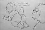  2023 absurd_res all_fours alphys anthro blush boss_monster bovid butt caprine chubby_female deltarune dialogue duo english_text female goat hi_res looking_at_butt mammal mature_female monochrome perrox reptile scalie text toriel traditional_media_(artwork) undertale undertale_(series) 