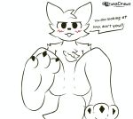  3_toes anthro barefoot big_ears big_eyes big_feet big_toes blush blush_lines brunisdraws cheek_tuft claws dialogue domestic_cat english_text facial_tuft feet feet_up felid feline felis fluffy fluffy_chest fluffy_hair fluffy_shoulders fluffy_tail foot_fetish foot_focus fur girly hair hi_res humanoid male mammal open_mouth paws plantigrade raised_leg sign signed silly_cat_(mauzymice) sitting soles solo speech_bubble tail text toes tuft white_body white_fur 