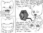  animal_genitalia anthro blush blush_lines bodily_fluids braixen comic digital_media_(artwork) duo fully_sheathed generation_1_pokemon generation_6_pokemon genitals hi_res imminent_digestion legendary_pokemon male male/male male_pred male_prey mew_(pokemon) micro monochrome neck_bulge nintendo open_mouth organs penis pokemon pokemon_(species) saliva saliva_on_tongue sheath size_difference slave stomach text vore 