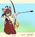  anthro archer archery arrow_(disambiguation) felid female gingy_k_fox hair hi_res kemono long_hair mammal pantherine stripes tiger 