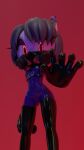  3d_(artwork) anthro armwear boots camel_toe clothing digital_media_(artwork) ear_piercing elbow_gloves fan_character female footwear gloves glowing glowing_eyes handwear hi_res high_heeled_boots high_heels latex latex_boots latex_clothing latex_gloves legwear looking_at_viewer mask milambre7 nipple_outline piercing rubber rubber_boots sega solo sonic_the_hedgehog_(series) star_the_spineless_hedgehog thigh_boots thigh_highs tight_clothing 