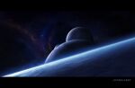  baro_(gregory_siegburg) commentary highres in_orbit letterboxed moon nebula no_humans original outdoors photorealistic planet realistic scenery science_fiction sky space star_(sky) starry_sky 