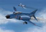  aircraft airplane blue_sky cloud cold_war commentary_request contrail f-4_phantom_ii fighter_jet fleet flying japan japan_air_self-defense_force japan_self-defense_force jet mick_(m.ishizuka) military military_vehicle missile radio_antenna real_life realistic roundel sky smoke 