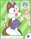  animal_crossing anthro balls big_breasts breasts brown_body brown_fur clothing derp_eyes disembodied_penis domestic_cat eyelashes felid feline felis female fur genitals green_background grey_body grey_eyes grey_fur head_tuft huge_breasts kneeling leotard male mammal nintendo open_mouth pattern_background penis pointing_at_mouth purple_clothing purple_leotard purrl_(animal_crossing) simple_background snaggle_tooth solo striped_background text thick_thighs tuft white_body white_fur wide_hips yummercummer 