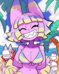  ambiguous_gender animate_inanimate anthro big_breasts bikini bikini_top breasts clothing dessert digital_drawing_(artwork) digital_media_(artwork) female feral food group hi_res living_pinata nelnal pinata sharp_teeth shaved_ice smile swimwear teeth 