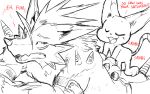  16:10 2023 all_fours ambiguous_gender anthro bandai_namco black_and_white clawed_gloves claws clothing dahecksajerry dialogue digimon digimon_(species) duo english_text eyes_closed fur gatomon gloves handwear horn lying massage monochrome narrowed_eyes on_front onomatopoeia open_mouth open_smile size_difference sketch smile sound_effects stefilmon teeth text tongue tuft widescreen 