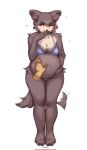  &lt;3 afterimage anthro beastars belly_rub big_breasts bikini bird_dog breasts canid canine canis cleavage clothed clothing covering covering_mouth digital_media_(artwork) disembodied_hand domestic_dog duo full-length_portrait hand_on_another&#039;s_belly hand_on_own_belly hi_res holding_belly hunting_dog juno_(beastars) mammal navel one_eye_closed portrait smile spuydjeks swimwear tail tail_motion tailwag wink 
