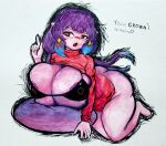  absurd_res accessory alien alien_humanoid big_breasts blue_hair blush bra breast_squish breasts clothing curvy_figure dialogue female hair hair_accessory hi_res huge_breasts humanoid humanoid_pointy_ears long_hair multicolored_hair painting_(artwork) pillow presenting presenting_breasts purple_body purple_hair red_eyes sheebibites simple_background solo_focus solo_in_panel squish sweater thick_thighs tied_hair topwear traditional_media_(artwork) underwear voluptuous voluptuous_female watercolor_(artwork) 
