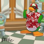  aloha_shirt avian bird chair checkered_floor clothing club_penguin collared_shirt door eyewear furniture grin hat headgear headwear hi_res inside looking_at_viewer male multicolored_clothing multicolored_headwear official_art pattern_clothing pattern_shirt pattern_topwear penguin propeller_hat red_clothing red_headwear red_shirt red_topwear rookie_(club_penguin) shirt short_sleeved_shirt signature smile solo sunglasses teeth topwear two_tone_clothing two_tone_headwear unknown_artist white_clothing white_headwear 