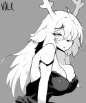  anthro big_breasts breasts deer deltarune female hi_res mammal noelle_holiday simple_background solo undertale_(series) v-olk 