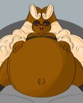  ambiguous_gender anthro belly big_belly big_breasts breasts brown_body brown_fur clothed clothing fanofblimp female female/ambiguous first_person_view fur generation_4_pokemon hi_res huge_belly lopunny nintendo pokemon pokemon_(species) pregnant 