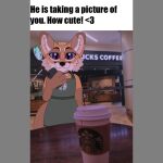  anthro apron apron_only canid canine clothing fg8235 first_person_view fox looking_at_viewer male mammal meme mostly_nude phone solo starbucks thick_thighs 