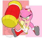  2022 absurd_res amy_rose angry annoyed anthro boots breasts clothing cross-popping_vein eulipotyphlan female footwear fur genitals gloves hair handwear hedgehog hi_res mammal mostly_nude nipples ogthecarrot piko_piko_hammer pink_body pink_fur pink_hair pussy sega shoes solo sonic_the_hedgehog_(series) 
