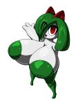  3_fingers areola big_areola big_breasts big_nipples breasts creativehands eye_through_hair female fingers generation_3_pokemon green_areola green_body green_hair green_nipples hair hair_over_eye huge_areola huge_breasts huge_nipples humanoid inverted_nipples kirlia looking_at_viewer nintendo nipples one_eye_obstructed open_mouth pokemon pokemon_(species) raised_arm red_eyes short_stack simple_background solo translucent translucent_hair white_background white_body zanbonsen 