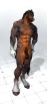  abs animal_genitalia anthro balls black_hair brown_body brown_fur equid equine front_view fully_sheathed fur galetta ganachethehorse genitals hair hi_res hooves horse looking_at_viewer male mammal muscular muscular_anthro muscular_male nipples nude pecs sheath smile solo standing 