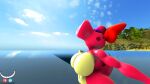  16:9 2023 3d_(artwork) accessory anthro big_breasts birdo bow_(feature) bow_accessory bow_ribbon breasts detailed_background digital_media_(artwork) eyes_closed featureless_breasts female hair_accessory hair_bow hair_ribbon hi_res mario_bros nintendo partially_submerged pink_body red_bow reptile ribbons scalie solo source_filmmaker thecheshireguy thick_thighs water widescreen 