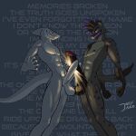  anthro duel duo fish genitals hi_res hyena joeyjazz konami male male/male mammal marine metal_gear metal_gear_rising:_revengeance muscular muscular_male nude penis shark shark_tail 