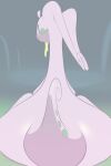  absurd_res ambiguous_gender anthro generation_6_pokemon goodra hi_res inkune looking_at_viewer nintendo pokemon pokemon_(species) rear_view simple_background solo tail white_body 