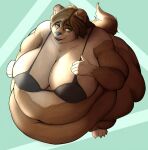  2021 absurd_res anthro belly_overhang big_breasts big_butt bra breasts brown_body brown_fur brown_hair butt canid canine canis claws clothing digital_drawing_(artwork) digital_media_(artwork) domestic_dog double_chin fat_rolls female floppy_ears fluffy fluffy_tail full-length_portrait fur green_eyes hair hand_on_breast hi_res high-angle_view huge_belly huge_breasts huge_butt inksplot looking_at_viewer mammal morbidly_obese morbidly_obese_anthro morbidly_obese_female multicolored_body multicolored_fur navel obese obese_anthro obese_female overweight overweight_anthro overweight_female portrait simple_background smile solo standing tail tan_body tan_fur thick_thighs tight_clothing two_tone_body two_tone_fur underwear wide_hips 