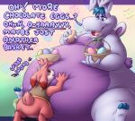  &lt;3 2022 anthro basket belly big_belly bottomless bottomless_anthro buckteeth cave_story clothed clothing common_hippopotamus container dialogue disney ears_down easter egg eye_contact female food fur hair hand_on_stomach hippopotamid holding_basket holding_container holding_egg holding_food holding_object holidays hoppopotamus_(the_wuzzles) hybrid lagomorph leporid looking_at_another male mammal mimiga morbidly_obese morbidly_obese_anthro morbidly_obese_female mostly_nude nude obese obese_anthro obese_female open_mouth overweight overweight_anthro overweight_female paws pivoted_ears rabbit scott_calico scut_tail short_tail sitting size_difference tail tail_motion tailwag teeth text the_wuzzles wings 