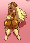  anthro bedroom_eyes butt female generation_4_pokemon genitals hi_res holding_butt looking_at_viewer looking_back looking_back_at_viewer lopunny narrowed_eyes nintendo pokemon pokemon_(species) protagon pussy seductive 