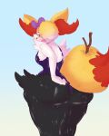  anthro big_butt bodily_fluids braixen butt clothing coldfrontvelvet female fur generation_6_pokemon hair hair_over_eye huge_butt nintendo one-piece_swimsuit one_eye_obstructed pokemon pokemon_(species) rear_view solo surprised_expression sweat swimwear tail thick_thighs velvet_(coldfrontvelvet) wet wide_hips 