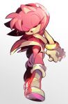  amy_rose anthro boots clothing eulipotyphlan eyes_closed female fingers footwear gloves handwear hedgehog hi_res mammal sega simple_background solo sonic_the_hedgehog_(series) weon1119 white_background 