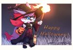 blue_eyes braixen broom candy_bag cleaning_tool clothing costume eyewear fire freckles generation_6_pokemon gingy_(gingy_k_fox) gingy_k_fox glasses halloween hat headgear headwear holidays jewelry nintendo pokemon pokemon_(species) shiny_pokemon text witch_hat 