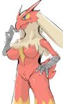  anthro beak blaziken breasts claws doneru feathers female generation_3_pokemon genitals hand_on_hip hi_res innie_pussy navel nintendo nipples pokemon pokemon_(species) pussy red_body red_feathers simple_background sketch solo white_background 