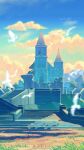  absurdres architecture bird cloud gradient_sky highres no_humans scenery sky stairs temple temple_of_time the_legend_of_zelda the_legend_of_zelda:_breath_of_the_wild white_bird x.x.d.x.c 