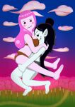  absurd_res adventure_time bisexual black_bra black_clothing black_hair black_panties black_underwear bra breast_smother breast_smothering breasts brown_bra brown_clothing brown_panties brown_underwear bubble_gum candy cartoon_network chocolate clothing cloud dessert duo edible_clothing female female/female food food_creature gradient_background gradient_sky grass grey_body grey_skin hair hair_bun hi_res humanoid living_candy lollipop male marceline_abadeer moopsart panties pink_body pink_hair pink_skin plant princess_bubblegum simple_background smothering smug_face tree underwear vampire 