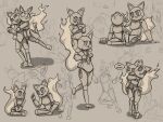  duo e621 enine esix felid feline female fire flaming_tail grey_background greyscale hi_res humanoid machine mammal mascot monochrome multiple_poses pose robot shatterstone simple_background sitting sketch smile speech_bubble standing tail tongue young 