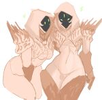  &lt;3 2021 3_eyes alien alien_humanoid armor big_butt breastplate breasts bulge butt cleavage_cutout clothing destiny_(video_game) duo exoskeleton female flat_colors front_view gauntlets girly gloves greaves green_eyes handwear hi_res hive_(destiny) hood humanoid line_art looking_at_another looking_at_viewer male male/female medium_breasts midriff multi_eye natural_armor not_furry panties side_boob side_butt simple_background skimpy_armor small_bulge spiked_pauldron spookyboi tan_body tan_clothing tan_exoskeleton tan_skin thick_thighs underwear white_background wide_hips 