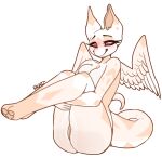  angel angelic anthro female frazy hi_res mammal mammalian_dragon reptile scalie shy solo spread_wings unknown_species wings 