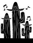  2015 ambiguous_gender black_and_white cactus cactus_creature clothing digital_drawing_(artwork) digital_media_(artwork) group hat hat_only headgear headgear_only headwear headwear_only hi_res immobile inanimate_object monochrome mostly_nude musical_note not_furry plant restricted_palette scp-065-j scp-065-j-1 scp-065-j-2 scp-065-j-3 scp_foundation silhouette simple_background singing sombrero sunnyclockwork trio white_background 