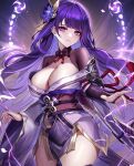  critix genshin_impact highres non-web_source purple_eyes purple_hair raiden_shogun 