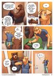  anthro bird_dog blue_eyes canid canine canis clothed clothing comic dennis_donnacha_(meesh) dialogue domestic_dog duo english_text fully_clothed hunting_dog labrador male mammal meesh retriever speech_bubble text travis_peake_(meesh) 