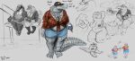  absurd_res alligator alligatorid anthro beverage_can big_breasts bottomwear breasts catfish clothing crocodilian doctordj duo felid female fish fishing_rod flannel_shirt genitals hands_behind_head hat headgear headwear hi_res hotpants jewelry kneeling mammal marine necklace nipples non-mammal_breasts non-mammal_nipples overweight overweight_anthro overweight_female pantherine pussy reptile scalie scar sharp-teeth shirt shorts sketch tail thick_tail tied_shirt tiger topwear voluptuous_female 