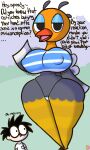  animal_crossing anthro avian barely_contained big_breasts bird breasts clothed clothing curvy_figure duo female half-closed_eyes hourglass_figure human klutzatdusk male male/female mammal narrowed_eyes nintendo nipple_outline ostrich ratite sandy_(animal_crossing) shirt skimpy small_waist tank_top thick_thighs tight_clothing topwear villager_(animal_crossing) wide_hips 