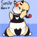  absurd_res ampharos beatrice(bea) blush cat_lingerie clothing female feral generation_2_pokemon generation_6_pokemon goodra hi_res hybrid lingerie nintendo pokemon pokemon_(species) solo text velvet706 