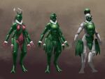  4_arms absurd_res alien antennae_(anatomy) anthro arm_tuft armor armor_plates arthropod breasts concept_art exoskeleton featureless_breasts featureless_crotch female fur green_body green_eyes headgear helmet hi_res horn jarilan lips looking_at_viewer malvear mandibles model_sheet multi_arm multi_limb multiple_images natural_armor neck_tuft non-mammal_breasts organic_armor pink_body pink_lips pink_skin solo standing tuft white_body white_fur wrist_tuft 