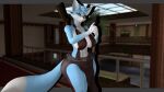  3d_(artwork) anthro big_breasts blue_body blue_eyes blue_fur blue_hair breasts canid canine clothed clothing digital_media_(artwork) female fox fur gun hair handgun hi_res joelsfm kara_(joelsfm) mammal melee_weapon ranged_weapon shotgun solo source_filmmaker weapon 