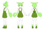  1girl :3 \||/ a-pose boots brooch commentary criss-cross_suspenders edomura_niniko full_body green_brooch green_footwear green_hair green_shorts highres jewelry long_hair multiple_views neck_ribbon official_art orange_eyes pink_ribbon puffy_short_sleeves puffy_shorts puffy_sleeves reference_sheet ribbon second-party_source shirt shirt_tucked_in short_eyebrows short_sleeves shorts simple_background suspender_shorts suspenders turnaround v-shaped_eyebrows very_long_hair voicevox white_background white_shirt zundamon 