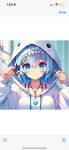  1girl absurdres ai-generated blue_eyes blue_hair closed_mouth cutting_hair gawr_gura highres holding holding_scissors hololive hololive_english non-web_source scissors smile solo straight-on upper_body 