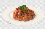  checkered_background food food_focus hacotan_(hakoniworks) napolitan no_humans noodles original pasta plate shadow spaghetti 