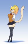  absurd_res anthro breasts clothing crossed_legs domestic_cat felid feline felis female footwear hi_res high_heels legwear mammal necktie school_uniform scorpdk socks solo standing thigh_highs thigh_socks uniform 