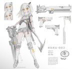  armor assault_rifle asymmetrical_legwear axe breasts character_name character_profile chest_harness concept_art english_text expressions frost_fog full_body gloves grey_hair grey_skirt gun hair_between_eyes hair_ornament hairclip handgun harness high_heels highres holding holding_axe knee_pads legs_apart long_hair miniskirt orange_eyes original pleated_skirt reference_sheet rifle ringed_eyes science_fiction shirt shoulder_armor side_ponytail sidelocks single_sock single_thighhigh skirt sleeveless sleeveless_shirt small_breasts socks tactical_clothes thighhighs tomahawk turtleneck weapon white_footwear white_gloves white_shirt white_socks white_thighhighs 