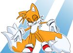  anthro canid canine cheek_tuft chest_tuft clothing dancing eyes_closed facial_tuft footwear fox gloves handwear hi_res male mammal miles_prower multi_tail sega shoes smile solo sonic_the_hedgehog_(series) tail tuft viofsa 